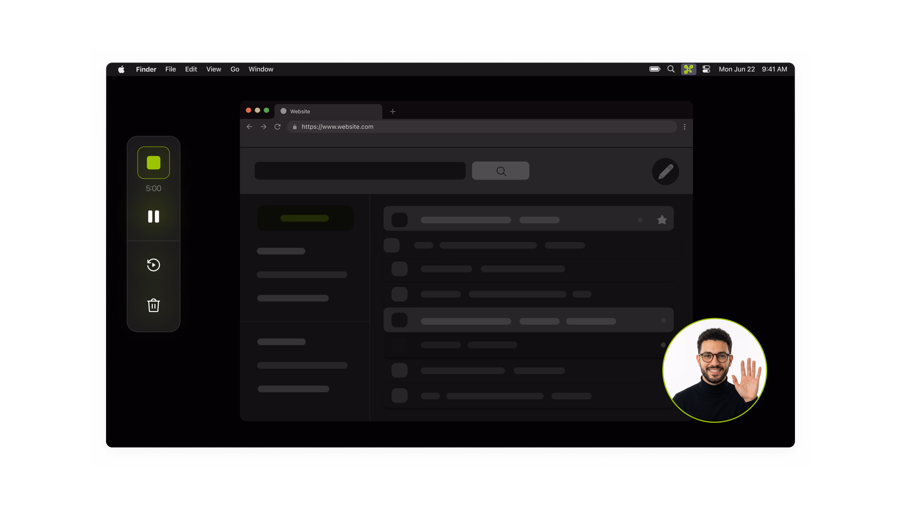 FocusCap recording a browser window